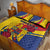 Personalized Romania Independence Day Quilt Bed Set Golden Eagle With Roses - Wonder Print Shop