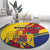 Personalized Romania Independence Day Round Carpet Golden Eagle With Roses