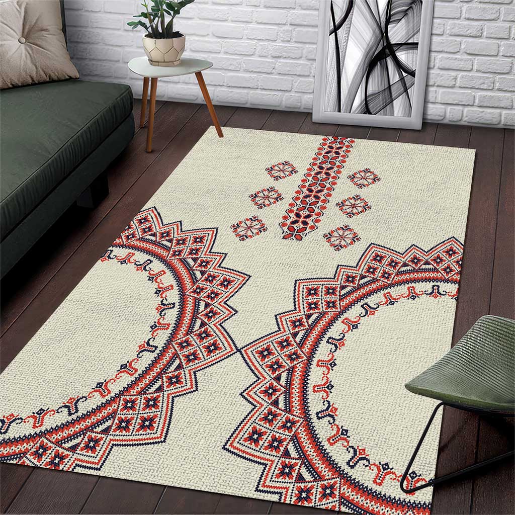 Romanian Traditional Pattern Area Rug Unique - Wonder Print Shop