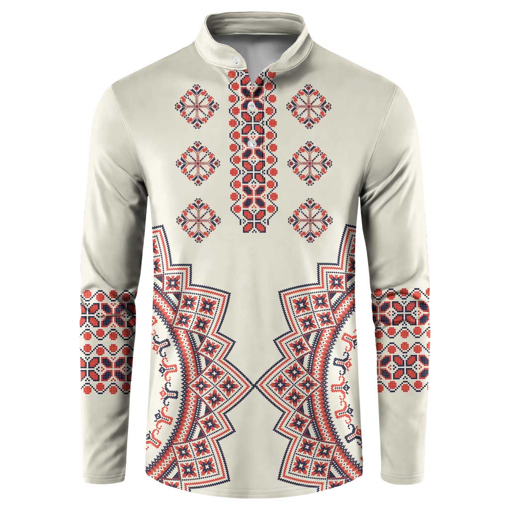 Romanian Traditional Pattern Button Sweatshirt Unique - Wonder Print Shop