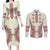 Romanian Traditional Pattern Couples Matching Long Sleeve Bodycon Dress and Long Sleeve Button Shirt Unique - Wonder Print Shop