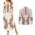 Romanian Traditional Pattern Couples Matching Summer Maxi Dress and Long Sleeve Button Shirt Unique - Wonder Print Shop