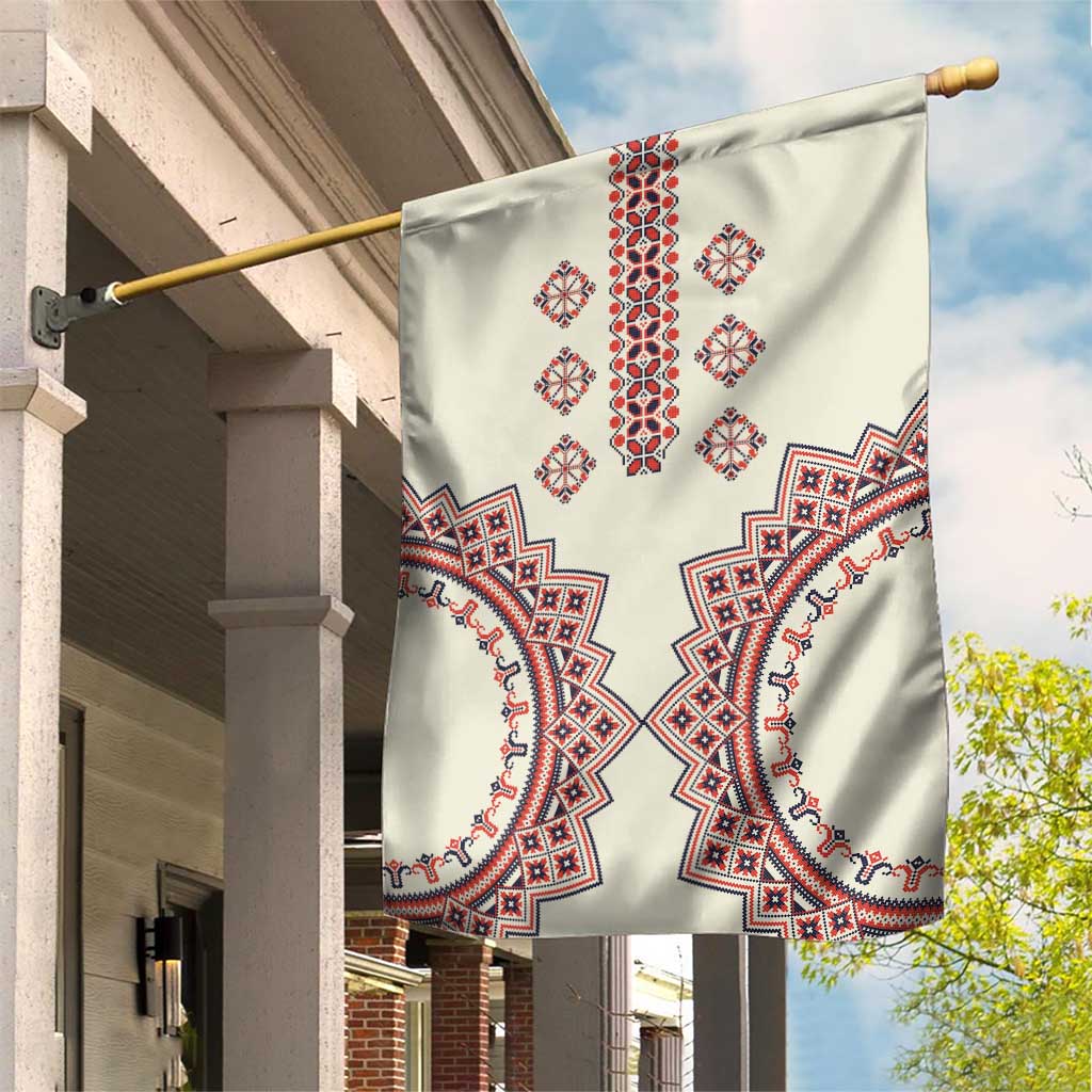 Romanian Traditional Pattern Garden Flag Unique - Wonder Print Shop