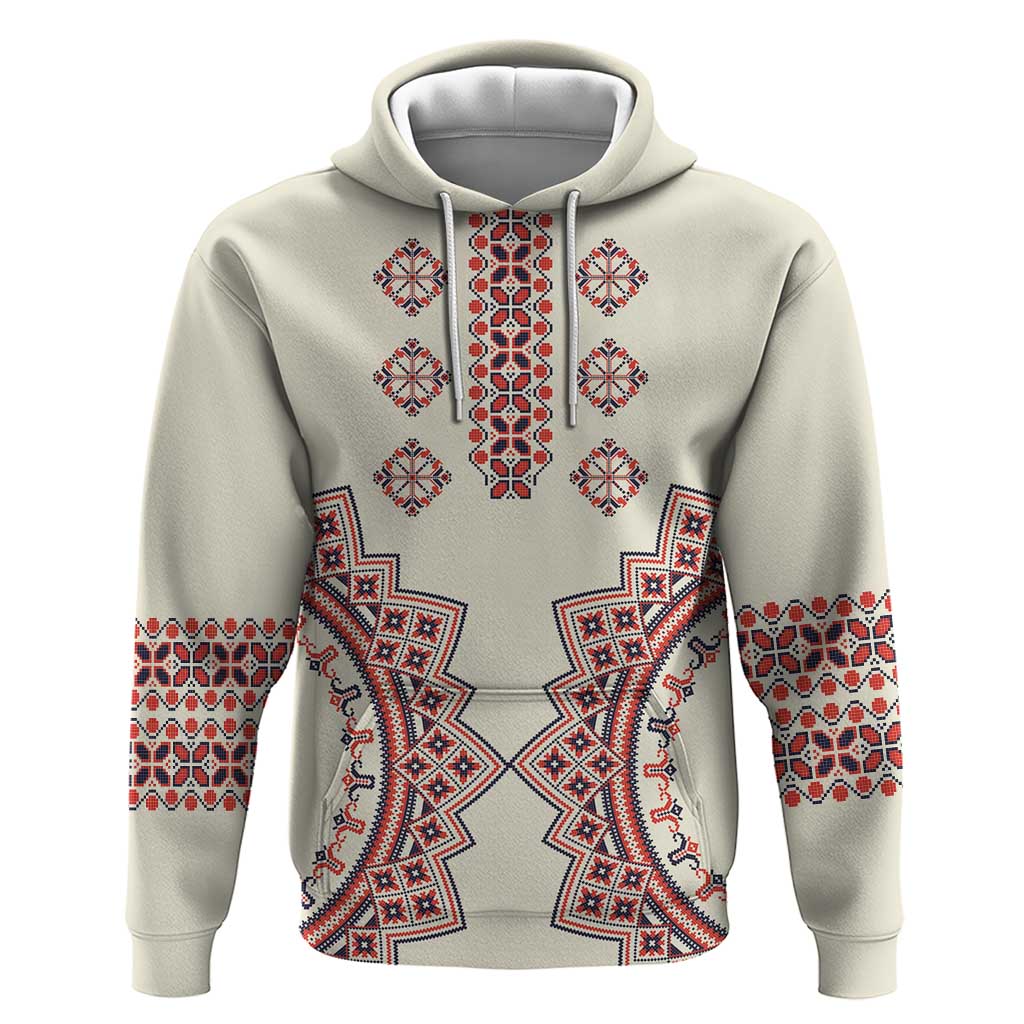 Romanian Traditional Pattern Hoodie Unique - Wonder Print Shop