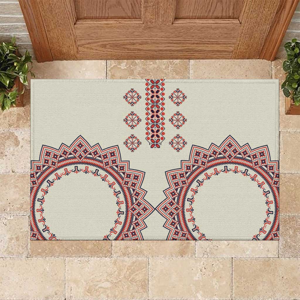 Romanian Traditional Pattern Rubber Doormat Unique - Wonder Print Shop