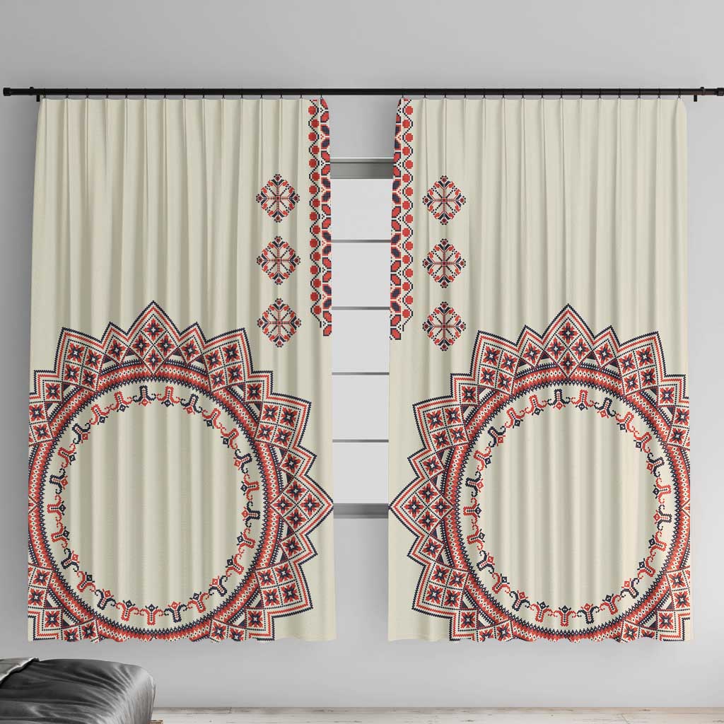 Romanian Traditional Pattern Window Curtain Unique - Wonder Print Shop