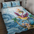 Hawaii Flamingo Quilt Bed Set Plumeria Tropical Beach - Wonder Print Shop