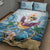 Hawaii Flamingo Quilt Bed Set Plumeria Tropical Beach - Wonder Print Shop