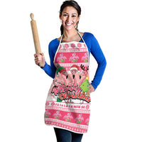 Flamingo Pink Christmas Apron Fa La La La Min Go - Wonder Print Shop