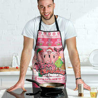 Flamingo Pink Christmas Apron Fa La La La Min Go - Wonder Print Shop