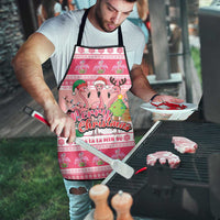 Flamingo Pink Christmas Apron Fa La La La Min Go - Wonder Print Shop