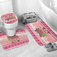 Flamingo Pink Christmas Bathroom Set Fa La La La Min Go - Wonder Print Shop