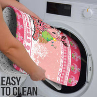Flamingo Pink Christmas Bathroom Set Fa La La La Min Go - Wonder Print Shop