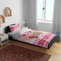Flamingo Pink Christmas Bedding Set Fa La La La Min Go - Wonder Print Shop
