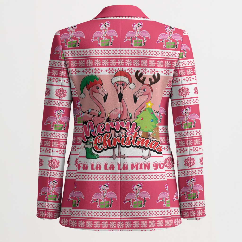 Flamingo Pink Christmas Blazer Fa La La La Min Go - Wonder Print Shop