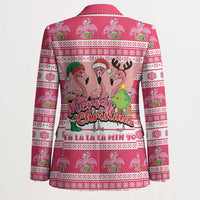 Flamingo Pink Christmas Blazer Fa La La La Min Go - Wonder Print Shop