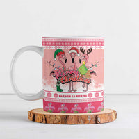Flamingo Pink Christmas Ceramic Mug Fa La La La Min Go - Wonder Print Shop