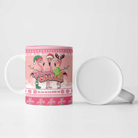 Flamingo Pink Christmas Ceramic Mug Fa La La La Min Go - Wonder Print Shop