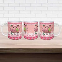 Flamingo Pink Christmas Ceramic Mug Fa La La La Min Go - Wonder Print Shop