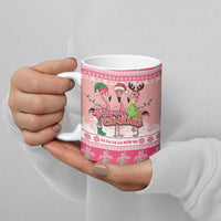 Flamingo Pink Christmas Ceramic Mug Fa La La La Min Go - Wonder Print Shop