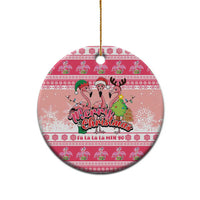Flamingo Pink Christmas Ceramic Ornament Fa La La La Min Go - Wonder Print Shop