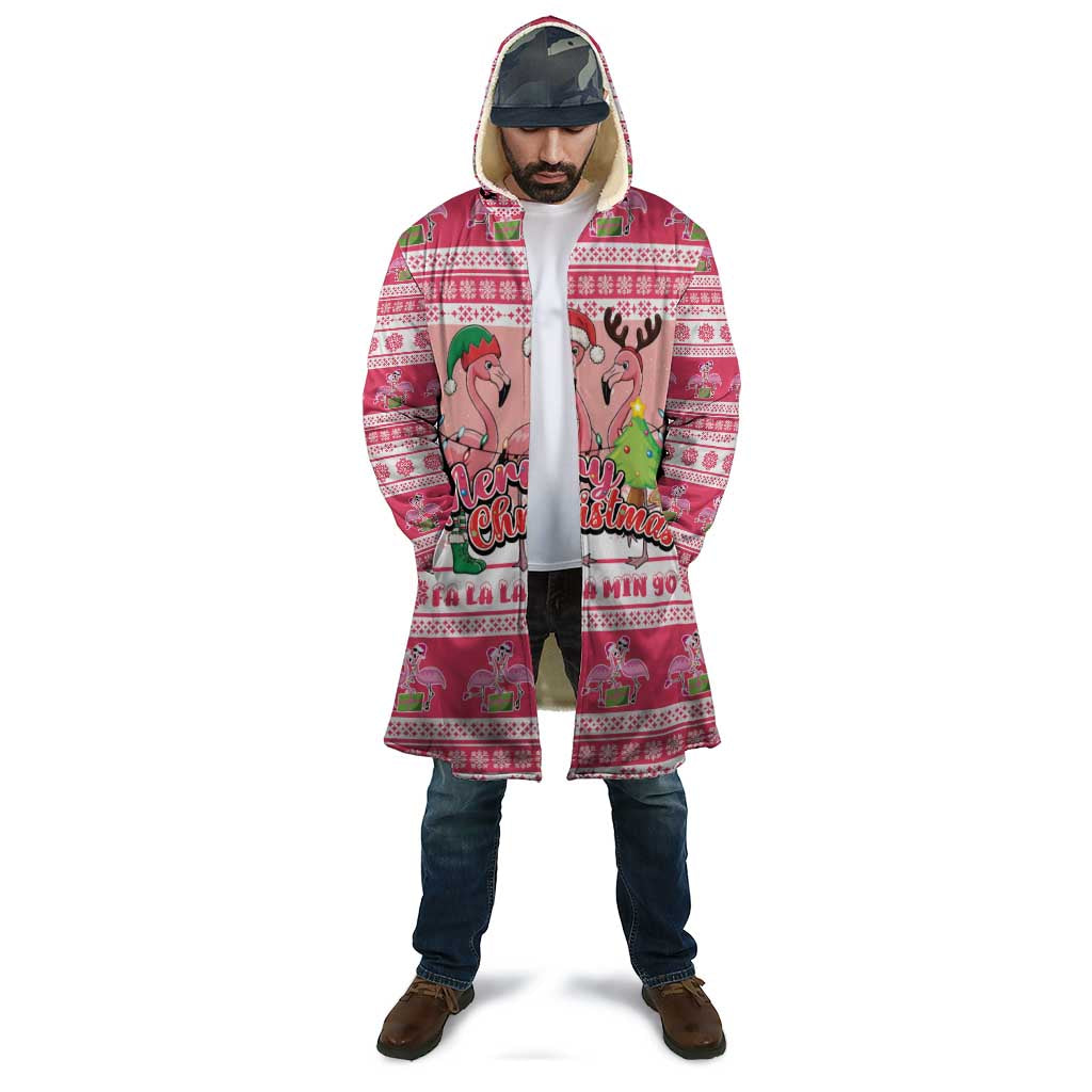 Flamingo Pink Christmas Cloak Fa La La La Min Go - Wonder Print Shop