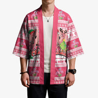 Flamingo Pink Christmas Kimono Fa La La La Min Go - Wonder Print Shop