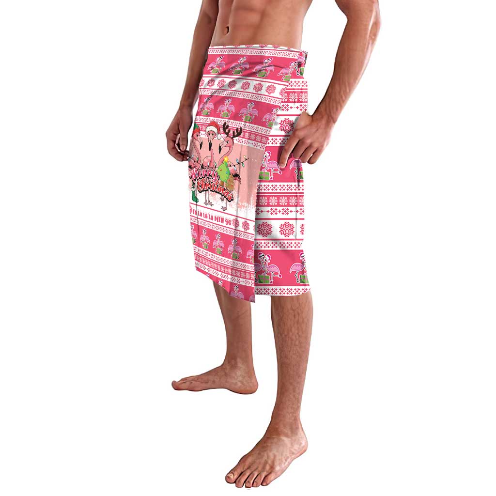 Flamingo Pink Christmas Lavalava Fa La La La Min Go - Wonder Print Shop