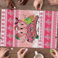 Flamingo Pink Christmas Puzzle Fa La La La Min Go - Wonder Print Shop