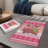 Flamingo Pink Christmas Puzzle Fa La La La Min Go - Wonder Print Shop