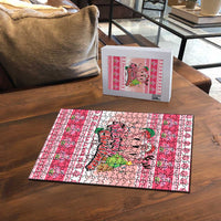 Flamingo Pink Christmas Puzzle Fa La La La Min Go - Wonder Print Shop