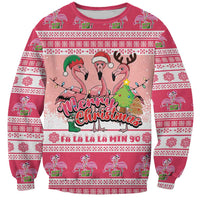 Flamingo Pink Christmas Sweatshirt Fa La La La Min Go - Wonder Print Shop