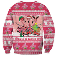 Flamingo Pink Christmas Sweatshirt Fa La La La Min Go - Wonder Print Shop