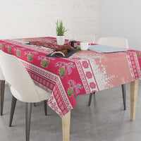 Flamingo Pink Christmas Tablecloth Fa La La La Min Go - Wonder Print Shop