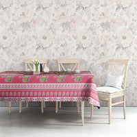 Flamingo Pink Christmas Tablecloth Fa La La La Min Go - Wonder Print Shop