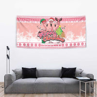 Flamingo Pink Christmas Tapestry Fa La La La Min Go - Wonder Print Shop