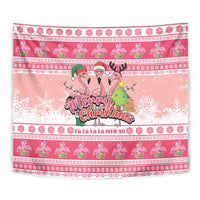 Flamingo Pink Christmas Tapestry Fa La La La Min Go - Wonder Print Shop