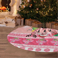 Flamingo Pink Christmas Tree Skirt Fa La La La Min Go - Wonder Print Shop