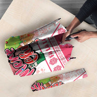 Flamingo Pink Christmas Umbrella Fa La La La Min Go - Wonder Print Shop