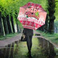 Flamingo Pink Christmas Umbrella Fa La La La Min Go - Wonder Print Shop