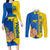 Ukraine Unity Day Couples Matching Long Sleeve Bodycon Dress and Long Sleeve Button Shirt Ukrainian Unification Act - Wonder Print Shop