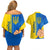 Ukraine Unity Day Couples Matching Off Shoulder Short Dress and Hawaiian Shirt Ukrainian Unification Act - Wonder Print Shop