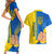 Ukraine Unity Day Couples Matching Short Sleeve Bodycon Dress and Hawaiian Shirt Ukrainian Unification Act - Wonder Print Shop