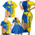 Ukraine Unity Day Family Matching Short Sleeve Bodycon Dress and Hawaiian Shirt Ukrainian Unification Act - Wonder Print Shop