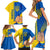 Ukraine Unity Day Family Matching Short Sleeve Bodycon Dress and Hawaiian Shirt Ukrainian Unification Act - Wonder Print Shop