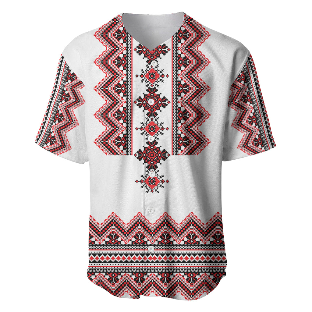 Ukraine Folk Pattern Baseball Jersey Ukrainian Traditional Version - Wonder Print Shop