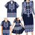 Ukraine Folk Pattern Family Matching Long Sleeve Bodycon Dress and Hawaiian Shirt Ukrainian Navy Blue Version - Wonder Print Shop