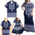 Ukraine Folk Pattern Family Matching Off Shoulder Maxi Dress and Hawaiian Shirt Ukrainian Navy Blue Version - Wonder Print Shop