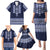 Ukraine Folk Pattern Family Matching Puletasi Dress and Hawaiian Shirt Ukrainian Navy Blue Version - Wonder Print Shop