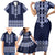 Ukraine Folk Pattern Family Matching Short Sleeve Bodycon Dress and Hawaiian Shirt Ukrainian Navy Blue Version - Wonder Print Shop